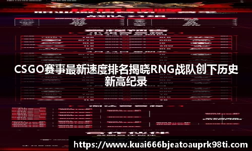 CSGO赛事最新速度排名揭晓RNG战队创下历史新高纪录